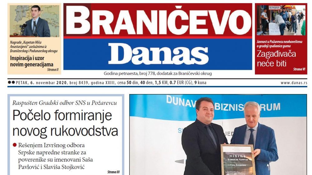 Braničevo Danas - 6. novembar 2020. (PDF) 1 Braničevo Danas - 6. novembar 2020. (PDF) 1