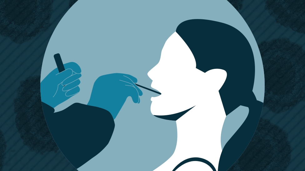 Ilustracija testiranja žene na Kovid-19