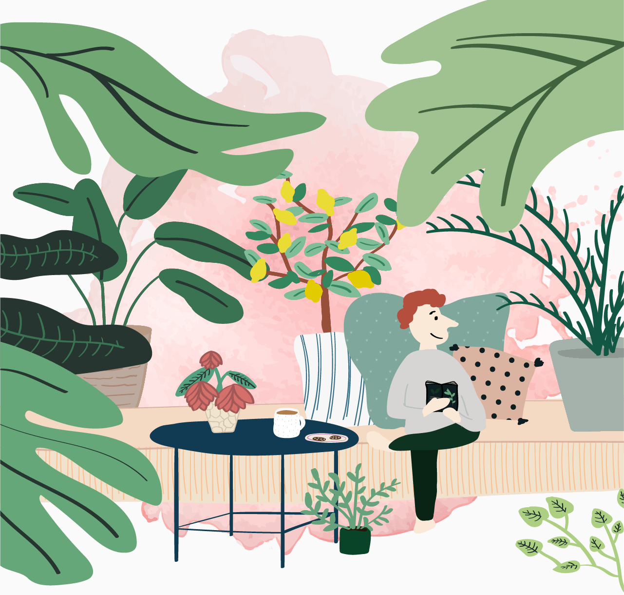 Illustration of using plants