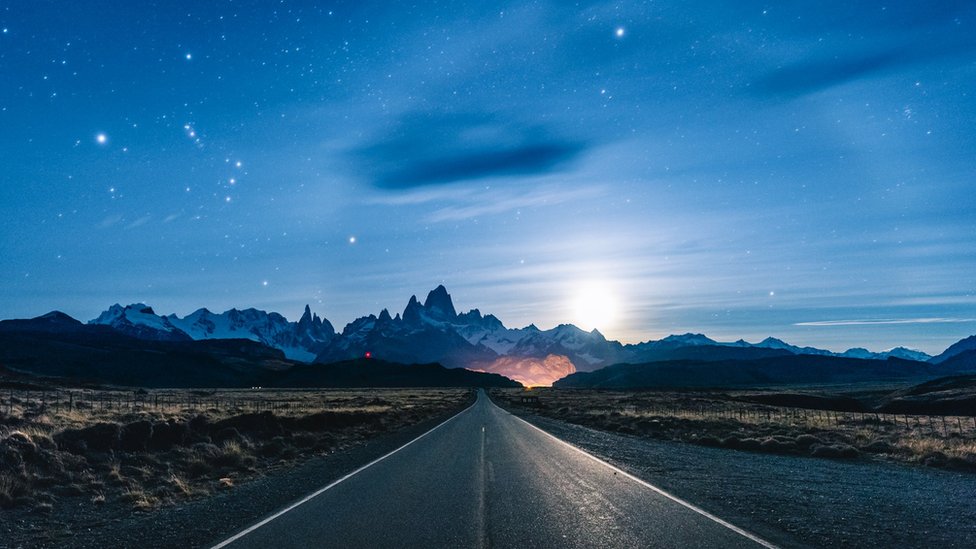 Panoramic view of Patagonia: The recently paved road connecting El Calafate to El Chalten is renowned to be one of the most beautiful roads in the world.