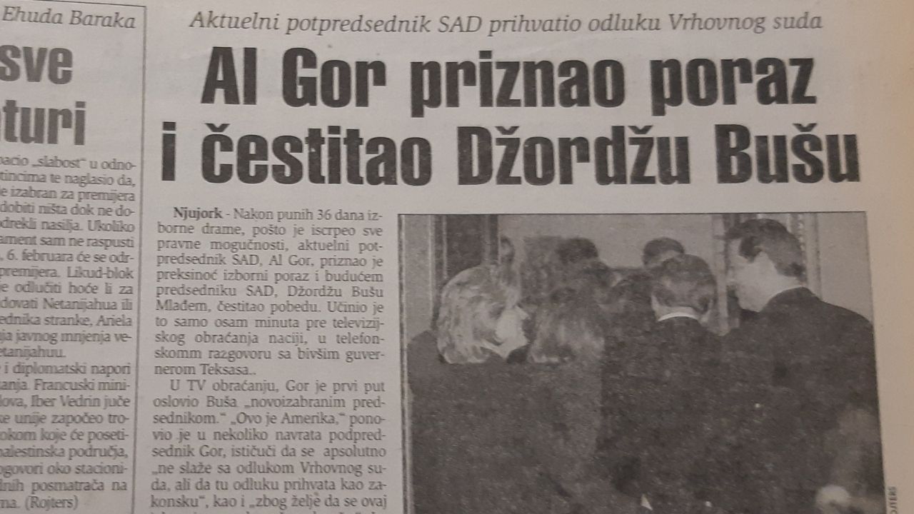 Posle izborne drame Al Gor čestitao Bušu pobedu pre 20 godina 1