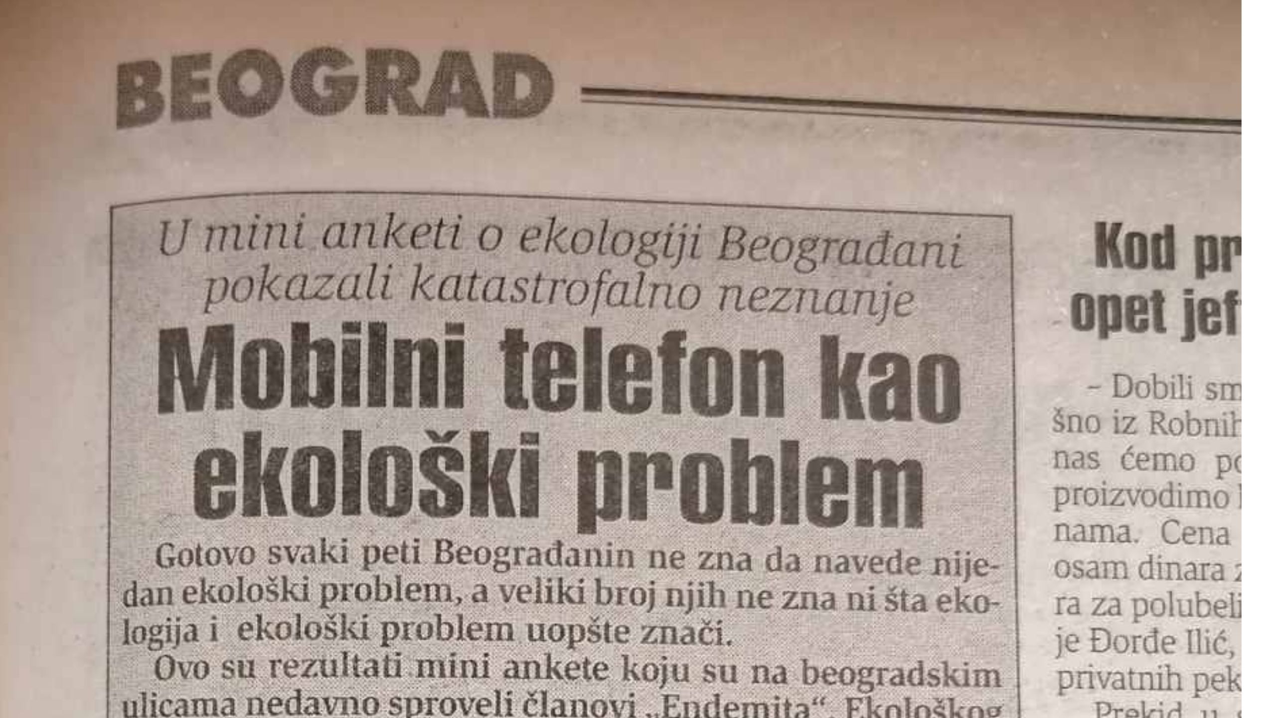 Beograđani pre 20 godina slabo prepoznavali ekološke probleme 1