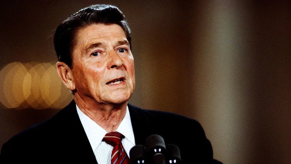 Former US president Ronald Regan in 1984