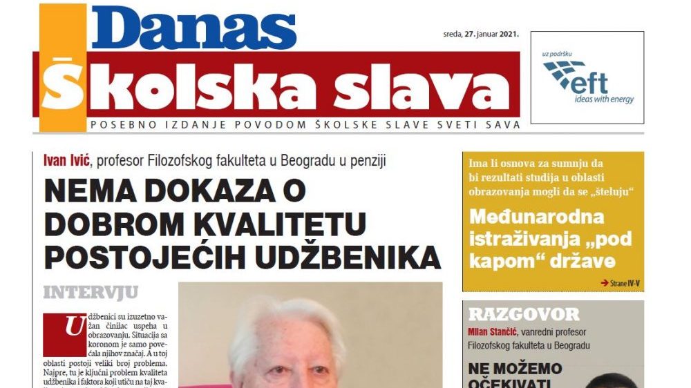 Specijalni dodatak Danasa povodom školske slave Sveti Sava (PDF) 1