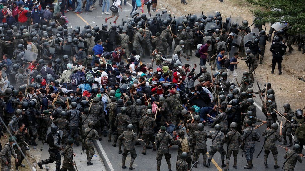 A massive group of migrants that left in January for the US was stopped by the Guatemalan authorities