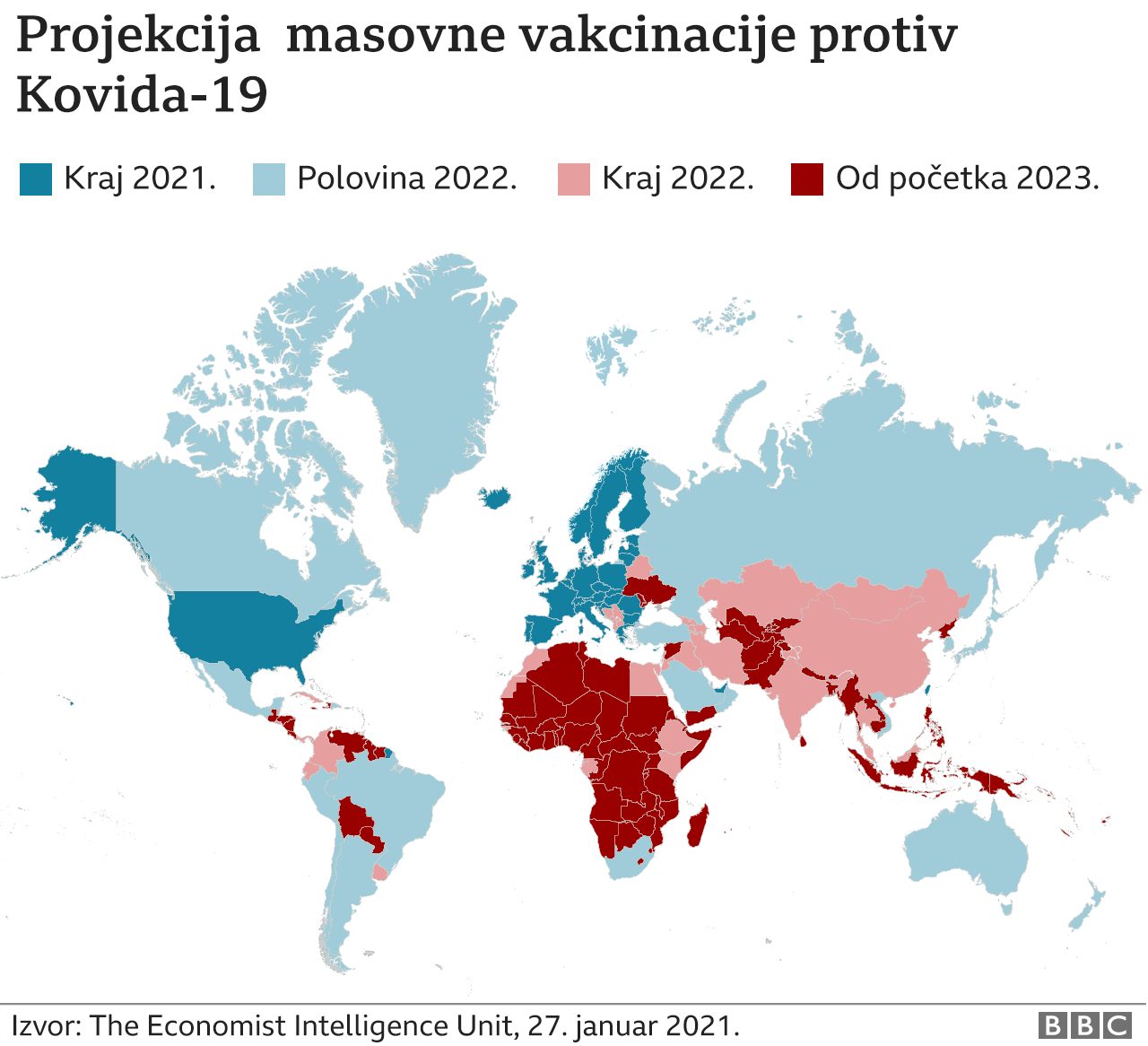 Vakcinacija protiv korona virusa: Kako napreduju Balkan i svet - iz dana u dan 3 Mapa vakcinacije