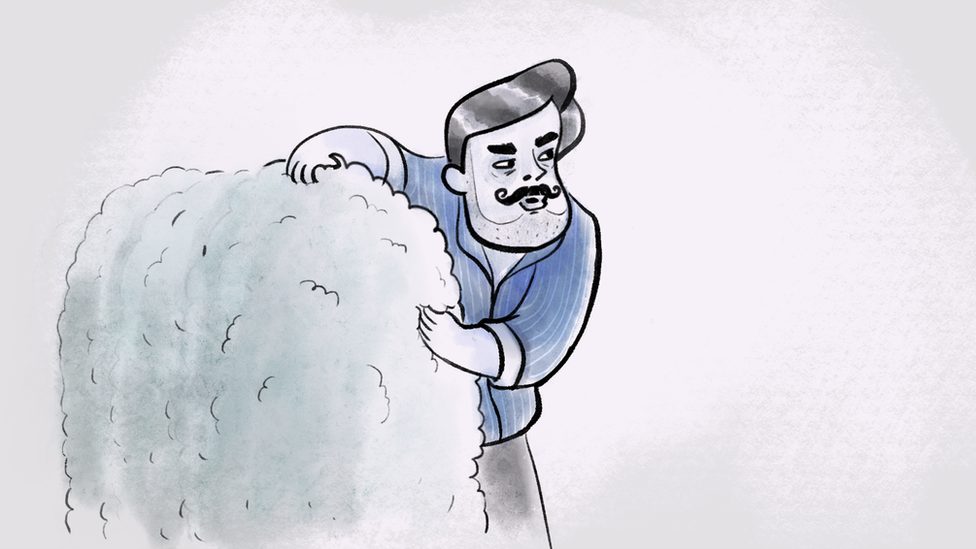 Seksualno nasilje u Indiji: Žene istražuju - zašto muškarci siluju 3 Cartoon illustration of a man hiding in the bushes