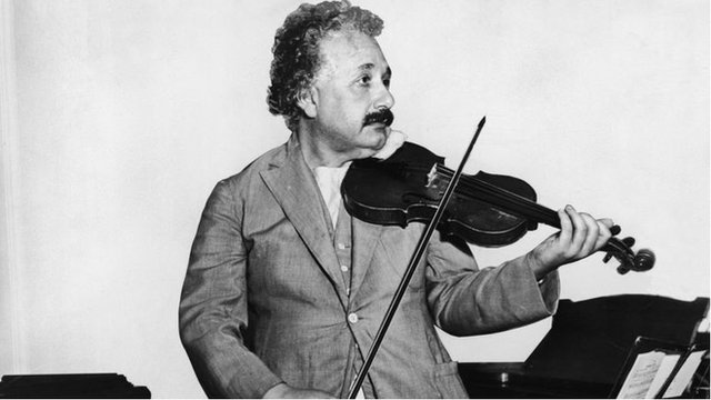 Albert Einstein playing violin