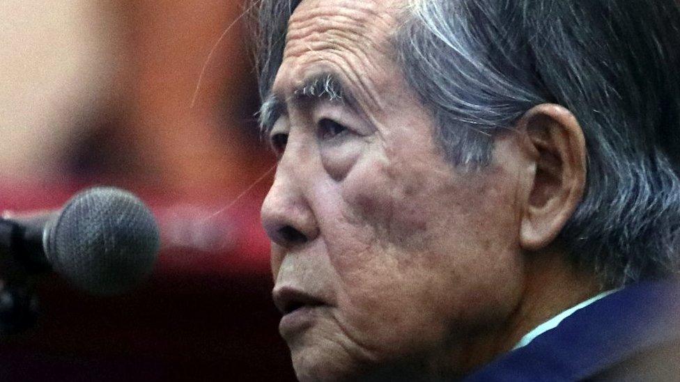 Former President of Peru Alberto Fujimori attends a trial as a witness at the navy base in Callao, Peru March 15, 2018