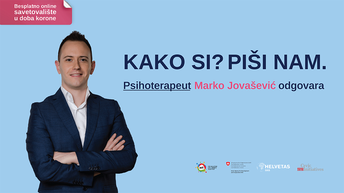 Psihološko savetovalište na portalu Danasa: Vi pitate, Marko Jovašević odgovara 1