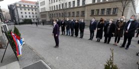 Polaganje venca Ispred zgrade Vlade gde je ubijen Zorana Đinđića, Ana Brnabić Obeležavanje godišnjice ubistva Zorana Đinđića 12