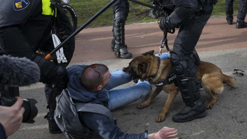 Holandska policija rasturila protest u Hagu uoči izbora 1
