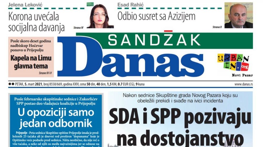 Sandžak Danas - 5. mart 2021. (PDF) 1