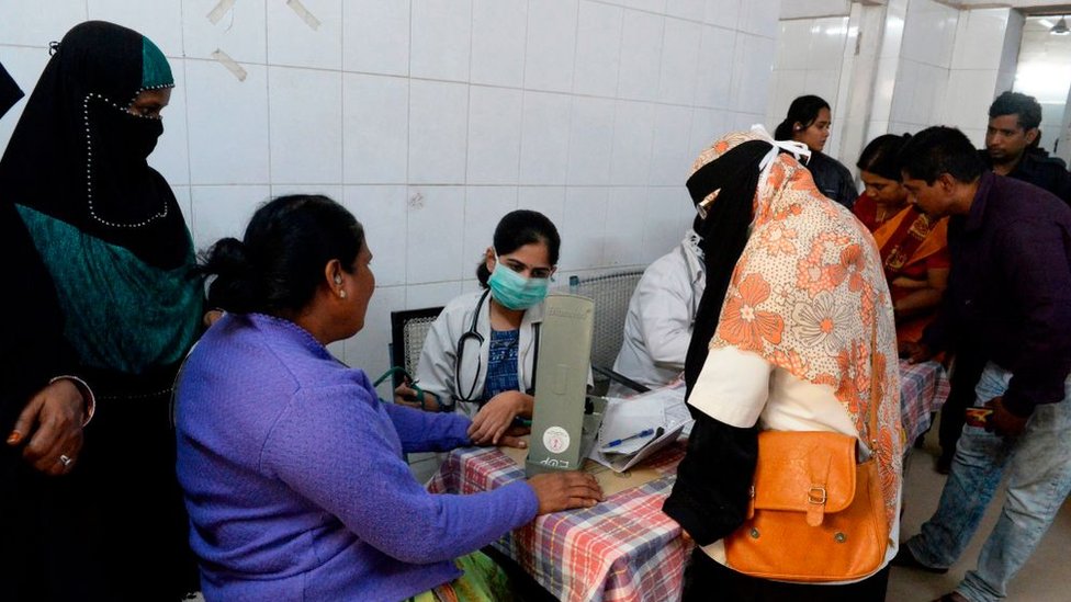 People seeking medical treatment from a doctor