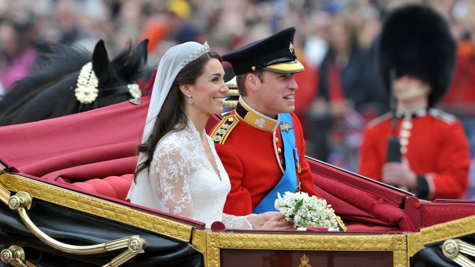 Duke and Duchess of Cambridge on their wedding day