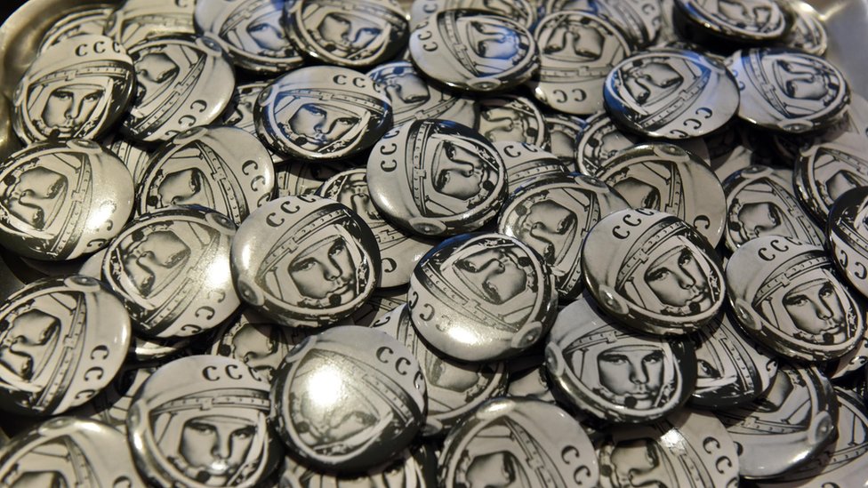 Badges featuring Yuri Gagarin