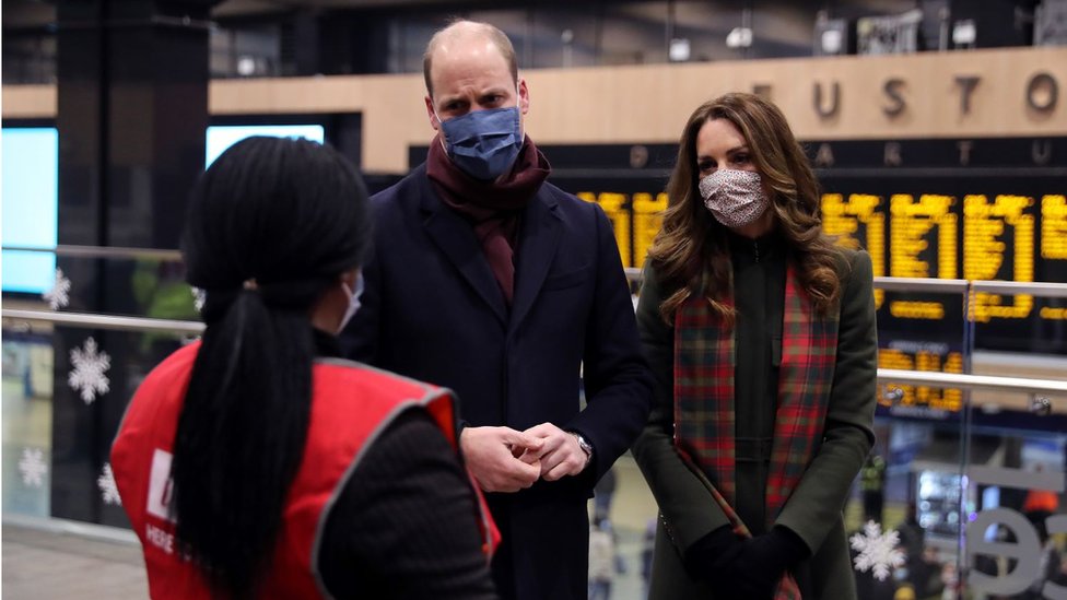 William and Kate speaking to London Euston staff on 6 December 2020