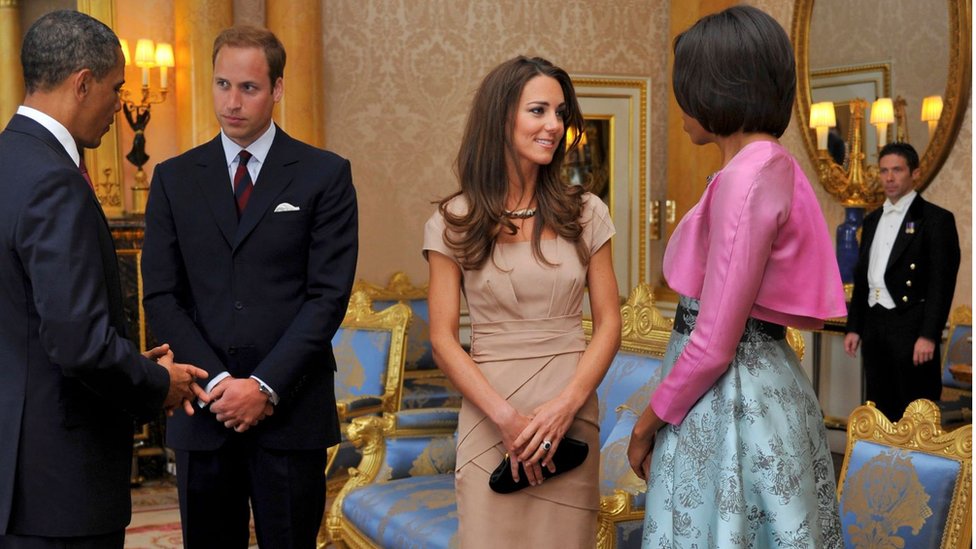William and Kate with the Obamas at Buckingham Palace on 24 May 2011