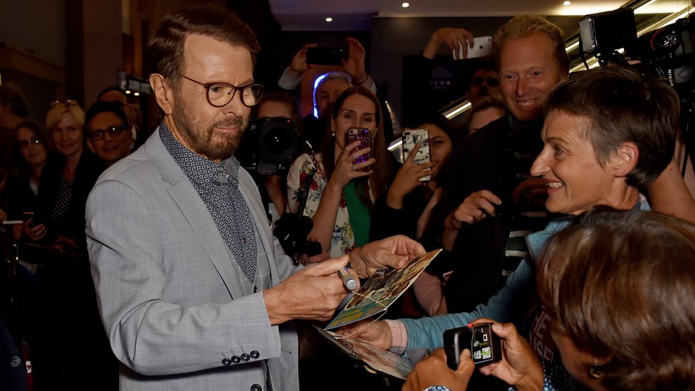 Björn Ulvaeus attending the opening night of Mamma Mia! The Party at London's O2 in 2019