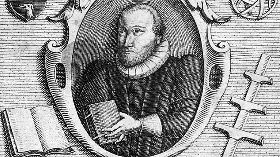Engraving by C. Le Blon of English scholar Robert Burton (1577 - 1640)