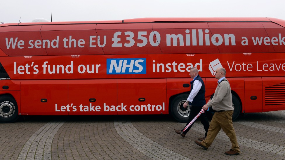 Vote Leave bus with £350m NHS claim