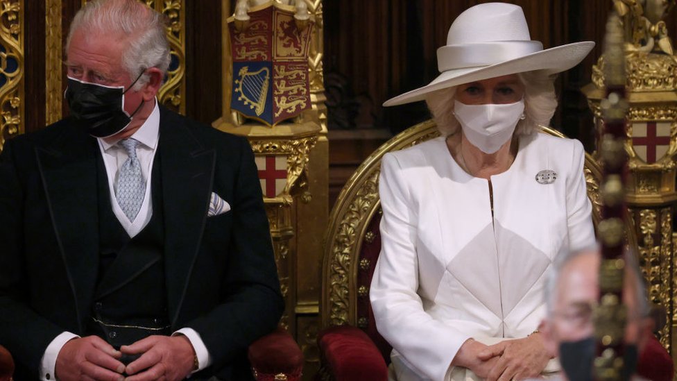 Charles and Camilla during the State Opening of Parliament
