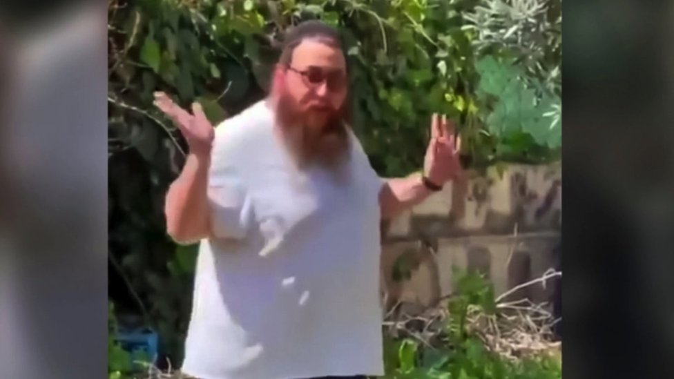 Close up of Yakov, an Israeli settler was captured on video in the garden of a Palestinian family's home in Sheikh Jarrah, East Jerusalem