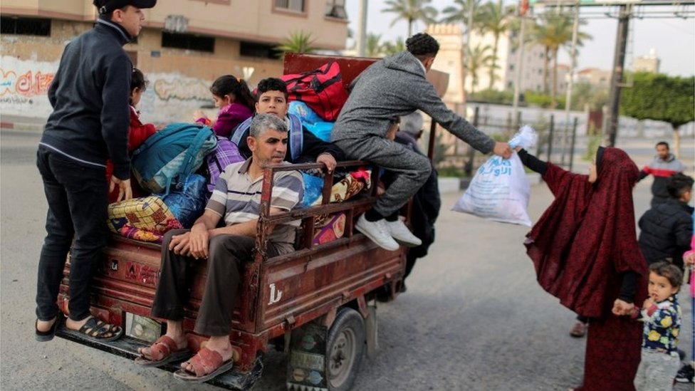 People flee homes in Gaza