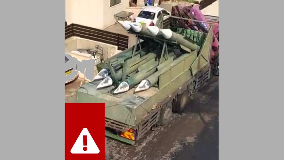 Izrael, Palestinci i sukob: Potvrđene lažne tvrdnje i dezinformacije 6 These are almost certainly 'dummy' missiles for exercise purposes, rather than the real thing