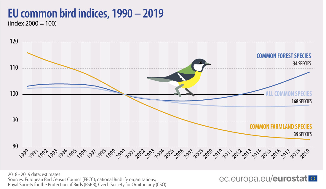 Populacija uobičajenih vrsta ptica u EU pokazuje znake oporavka 2