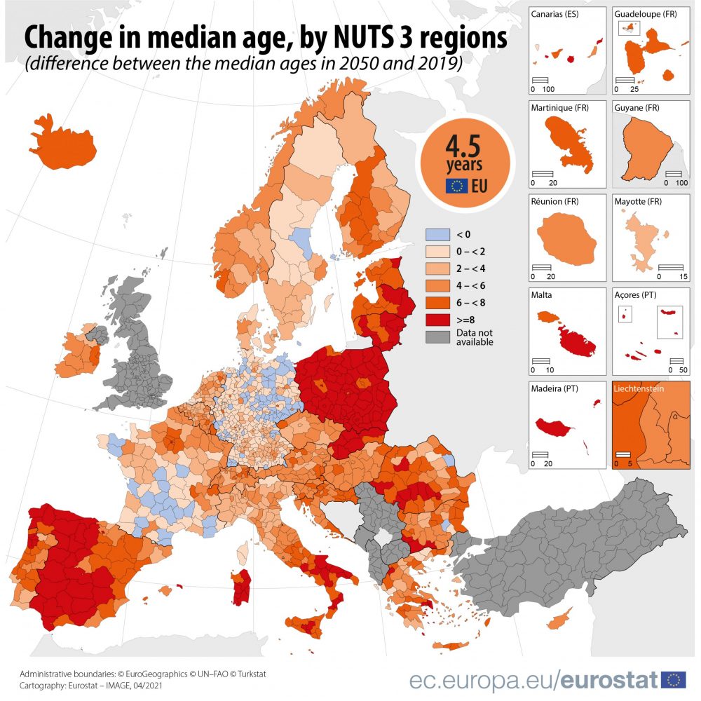 Do 2050. se očekuje pad broja stanovnika u dve trećine regiona Evropske unije 3