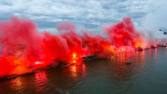 Fudbaleri Zvezde proslavili titulu, tuča navijača u Beton hali (FOTO) 3