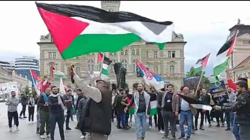 Protest podrške Palestincima u centru Novog Sada (VIDEO) 1