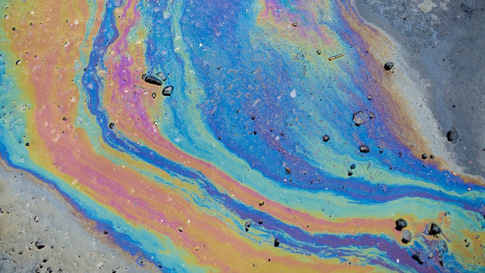 An oil spill