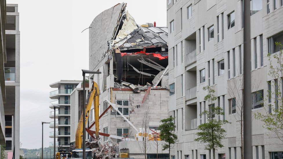 Construction site collapse in Antwerp