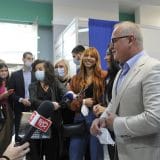 Članice grupe "Hurricane"  na otvaranju punkta za vakcinaciju u "Beo šoping centru" (FOTO) 1