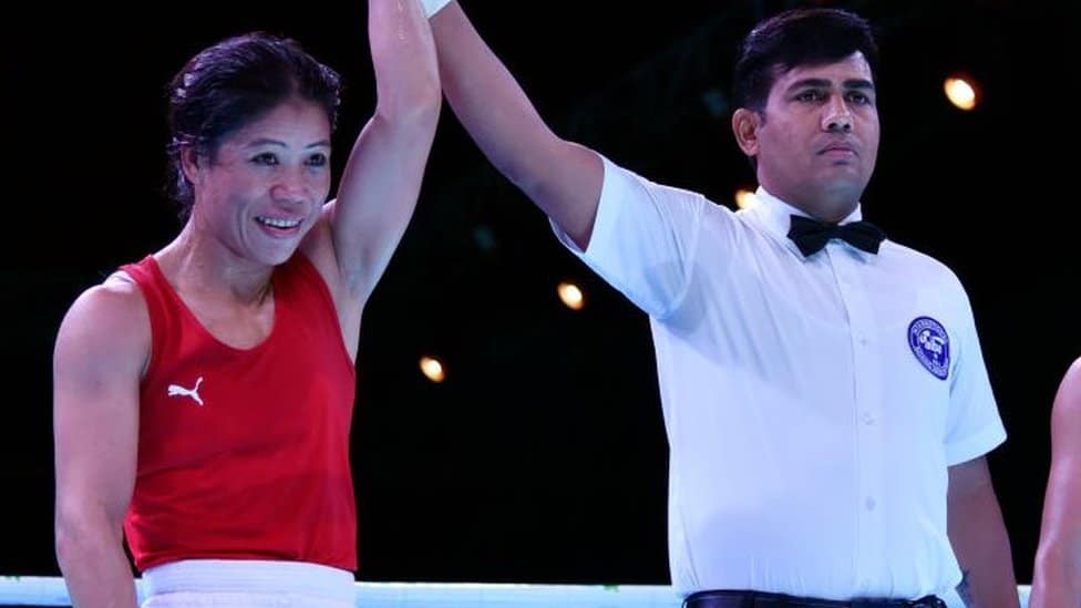 Mary Kom with referee