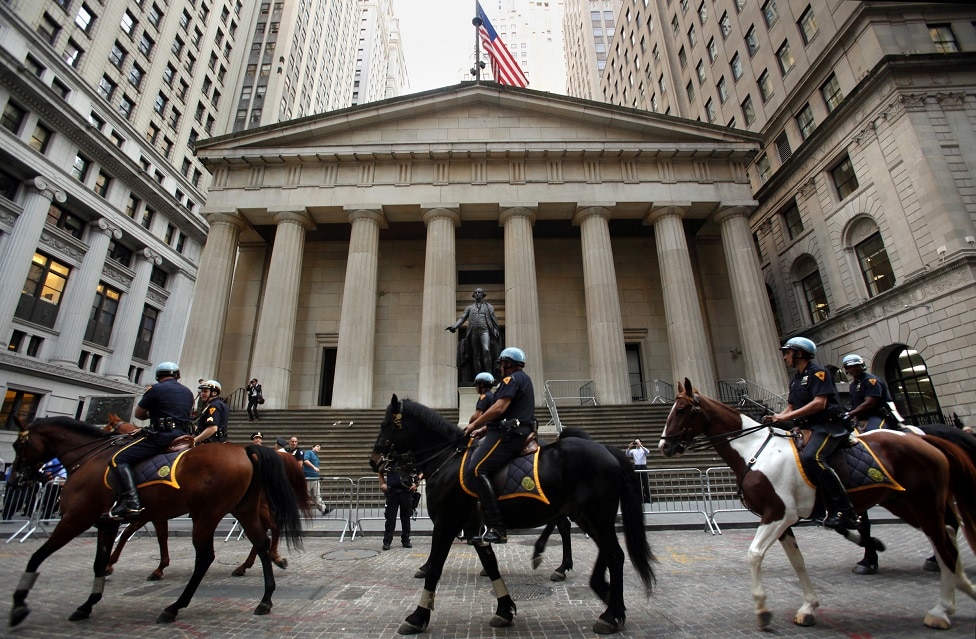 Mounted police in Wall Street