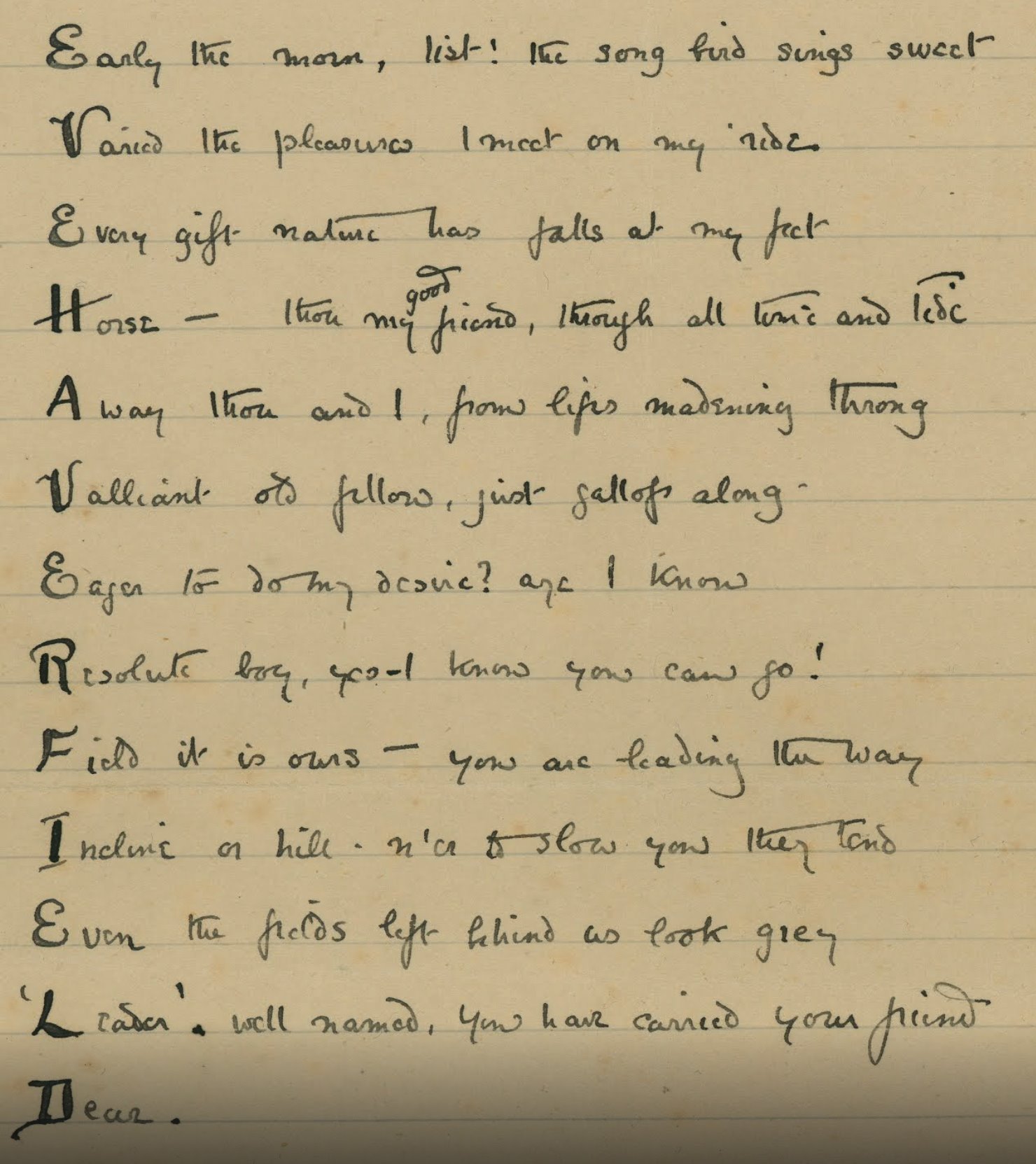 A poem to Evelina Haverfield (Oct 5, 1909)