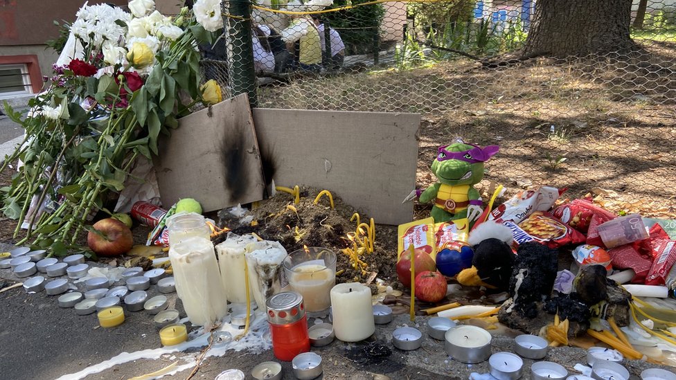 Beograd, saobraćajne nesreće i protesti: Udes na Karaburmi ujedinio komšije -„Deca nisu bezbedna" 1 Okupljeni od sinoć ostavljaju sveće, slatkiše, igračke i cveće