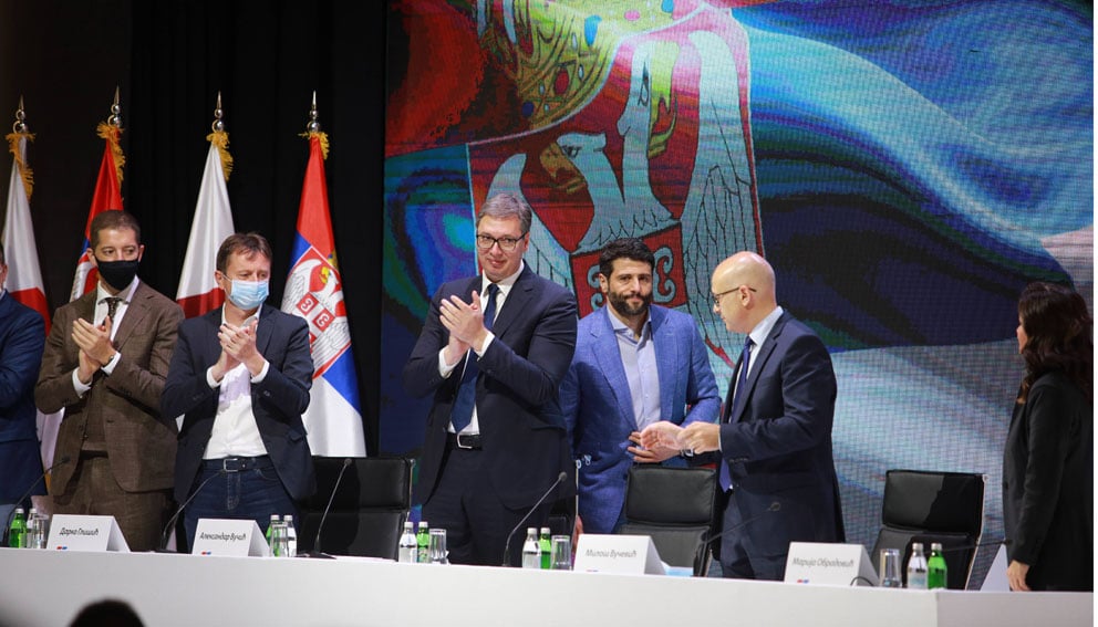 Beograd, 29.05.2021. - Sednica Glavnog odbora Srpske napredne stranke (SNS) odrzana je danas u Kombank dvorani u Beogradu. (BETAPHOTO/MILOS MISKOV/MO)