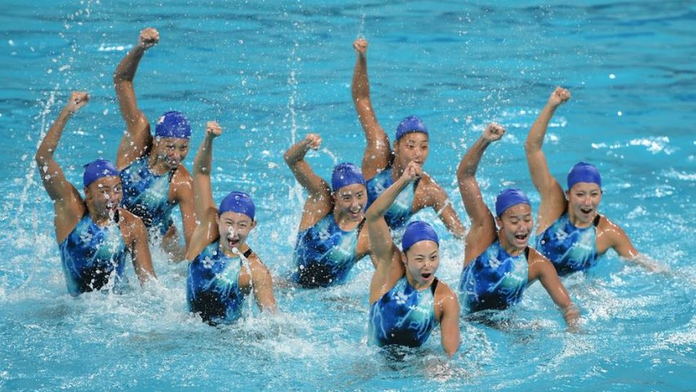 Olimpijske igre i golotinja: Šta bi bilo kada bi učesnici bili nagi kao u vreme antičke Grčke 4 The Japan syncronised swimming team during a training session at the Maria Lenk Aquatics Centre in Rio de Janeiro, Brazil.
