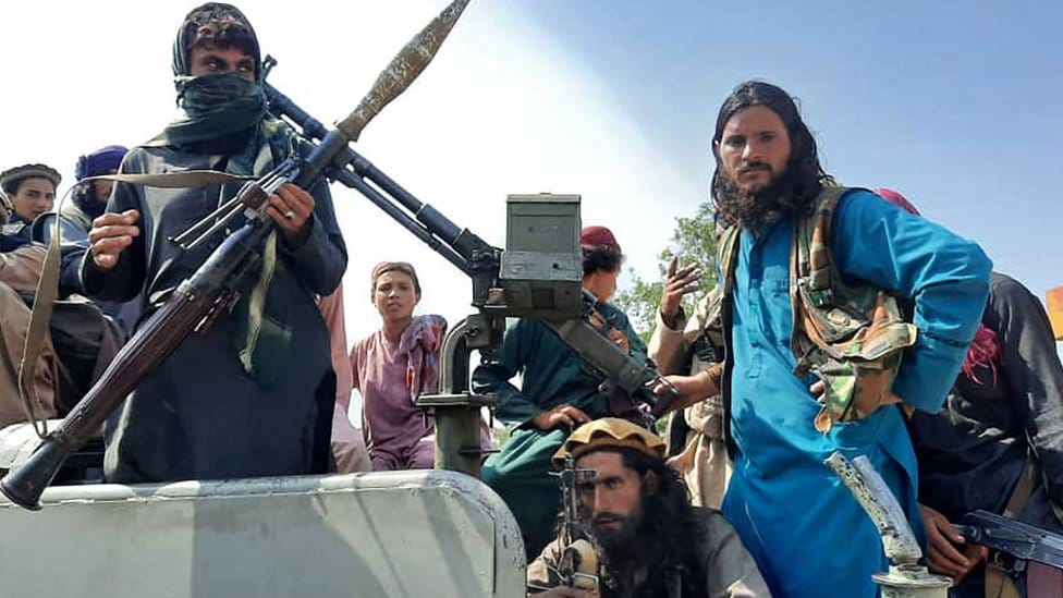 Taliban fighters on 15 August