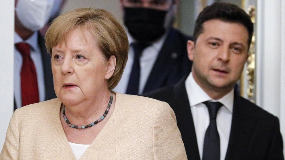 Severni tok 2: Rusija ne sme da koristi gasovod kao oružje, kaže Merkel 1 Nemačka kancelarka Angela Merkel i Vladimir Zelenski, predsednik Ukrajine