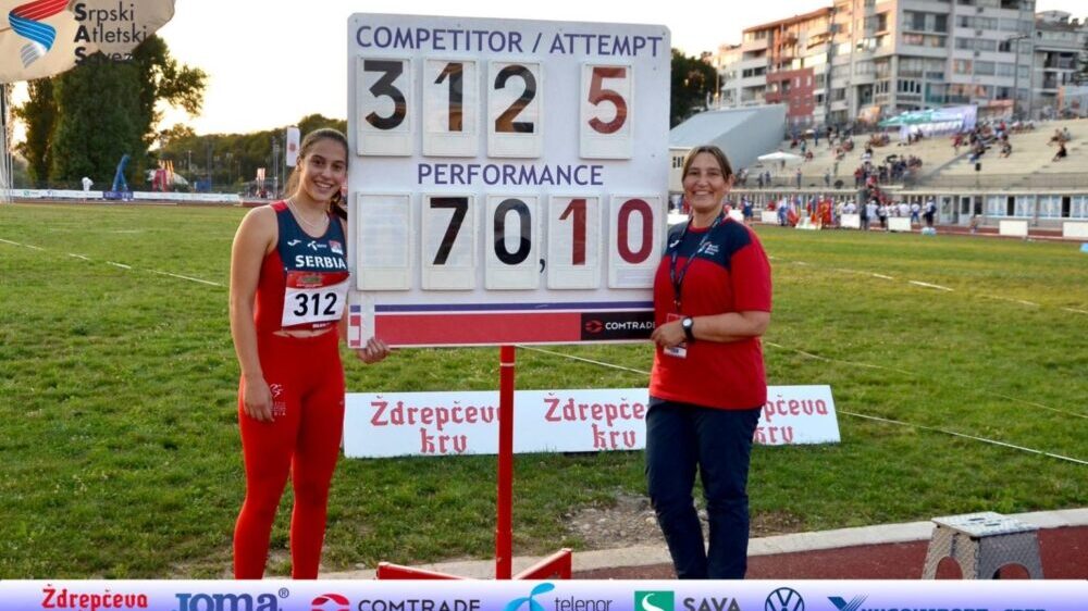 Srpska atletičarka Adriana Vilagoš postavila svetski rekord u bacanju koplja za mlađe juniorke 1