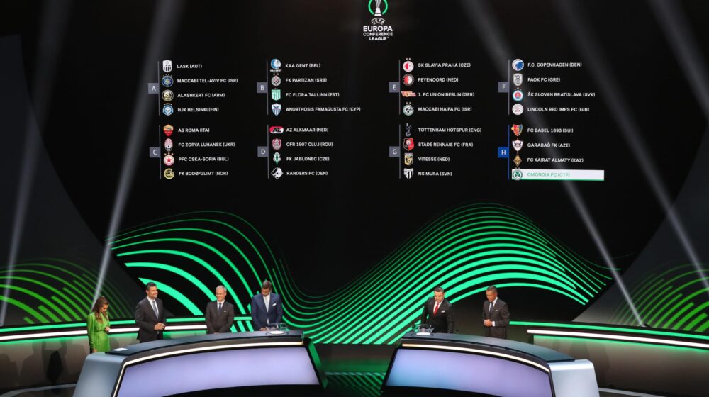 Partizan u grupi Lige konferencija protiv Genta, Flore i Anortozisa 1