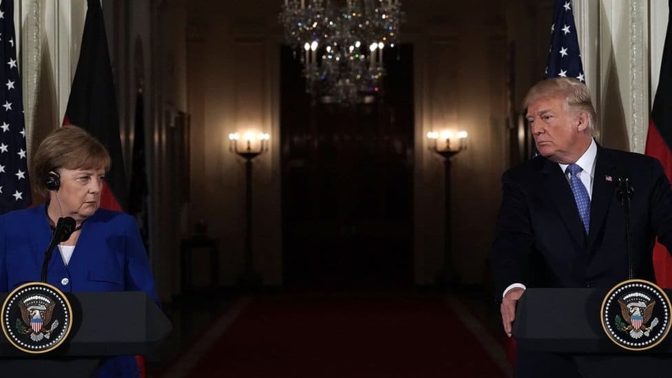 Američki predsednik Donald Tramp sa Angelom Merkel na konferenciji u Beloj kući