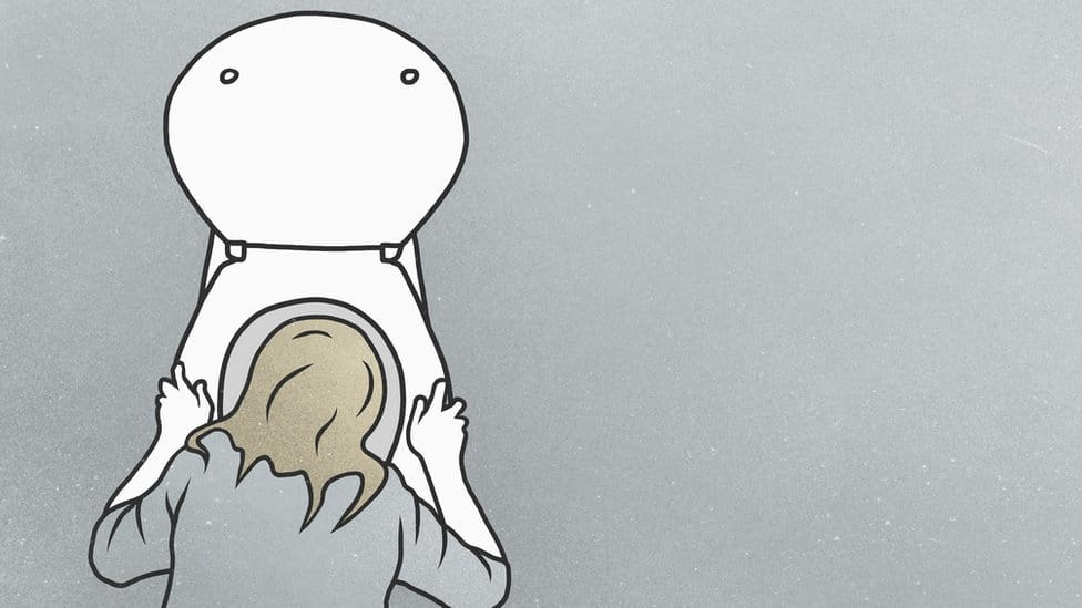 Svetski dan sigurnog pobačaja: Žene širom sveta dele intimne priče o abortusu: 3 High angle view of woman vomiting into toilet bowl over gray background