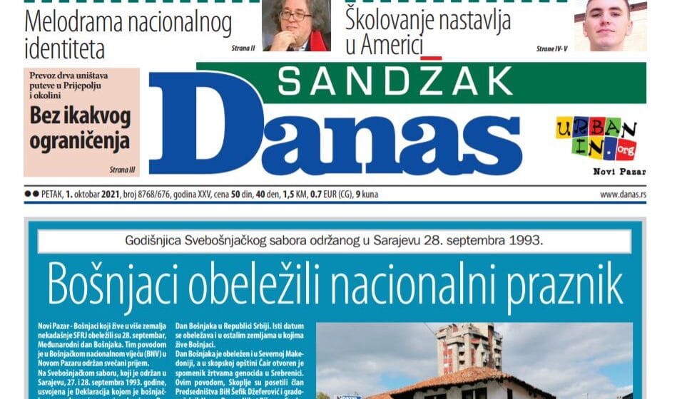 Sandžak Danas - 1. oktobar 2021. (PDF) 1