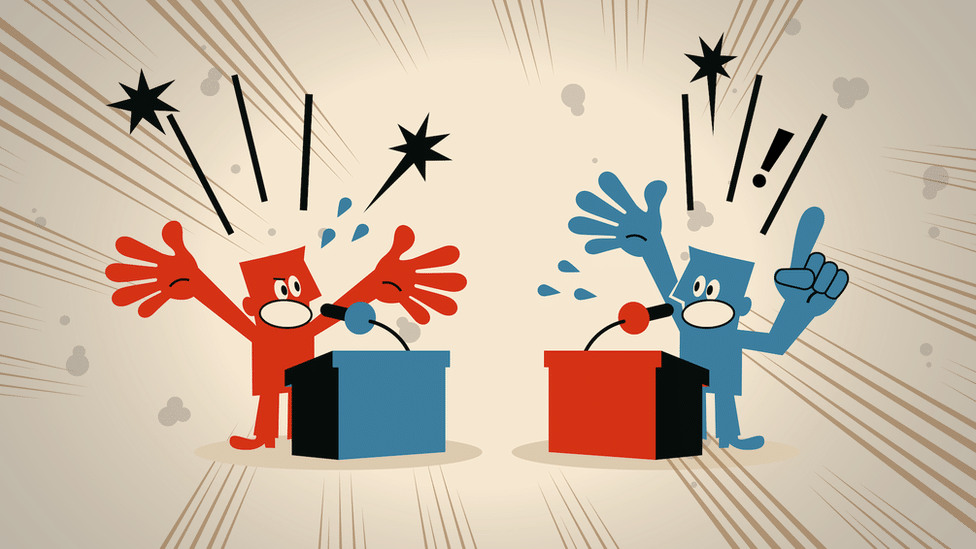 Illustration showing two people arguing